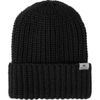 Roots73 Shelty Chunky Knit Cuff Beanie Embroidery - Black - Front