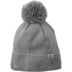Roots73 Shelty Pom Beanie with Fleece Band Embroidery - Grey Mix - Flat