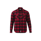 Roots73 Sprucelake Plaid Flannel Shirt for Men Embroidery - Dark Red/Black - Front Flat