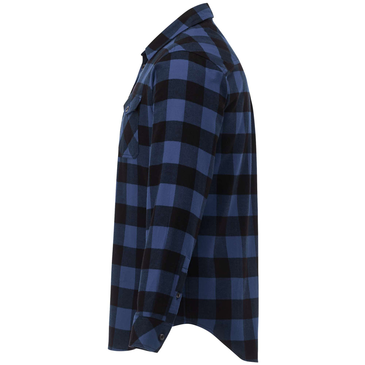 Roots73 Sprucelake Plaid Flannel Shirt for Men Embroidery - Indigo Blue/Black - Left Side