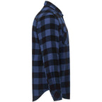 Roots73 Sprucelake Plaid Flannel Shirt for Men Embroidery - Indigo Blue/Black - Right Side