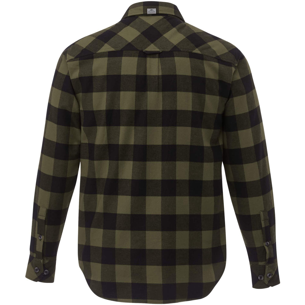 Roots73 Sprucelake Plaid Flannel Shirt for Men Embroidery - Loden/Black - Back