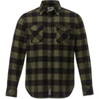 Roots73 Sprucelake Plaid Flannel Shirt for Men Embroidery - Loden/Black - Front