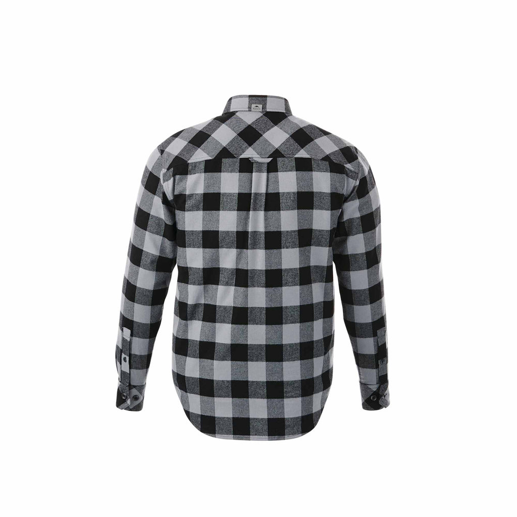 Roots73 Sprucelake Plaid Flannel Shirt for Men Embroidery - Quarry/Black - Back Flat