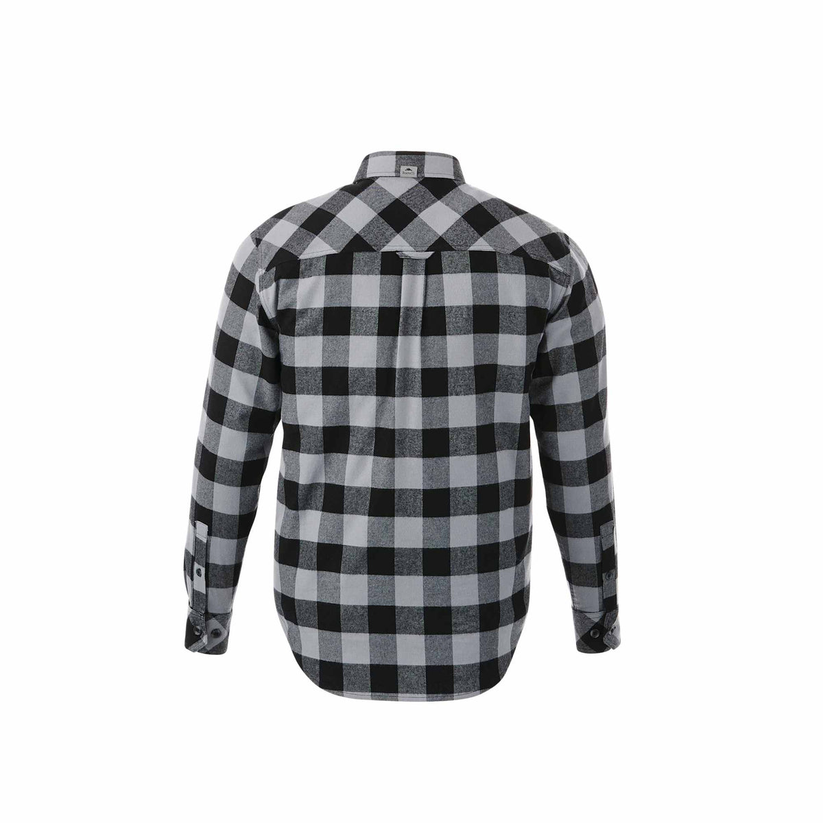 Roots73 Sprucelake Plaid Flannel Shirt for Men Embroidery - Quarry/Black - Back Flat