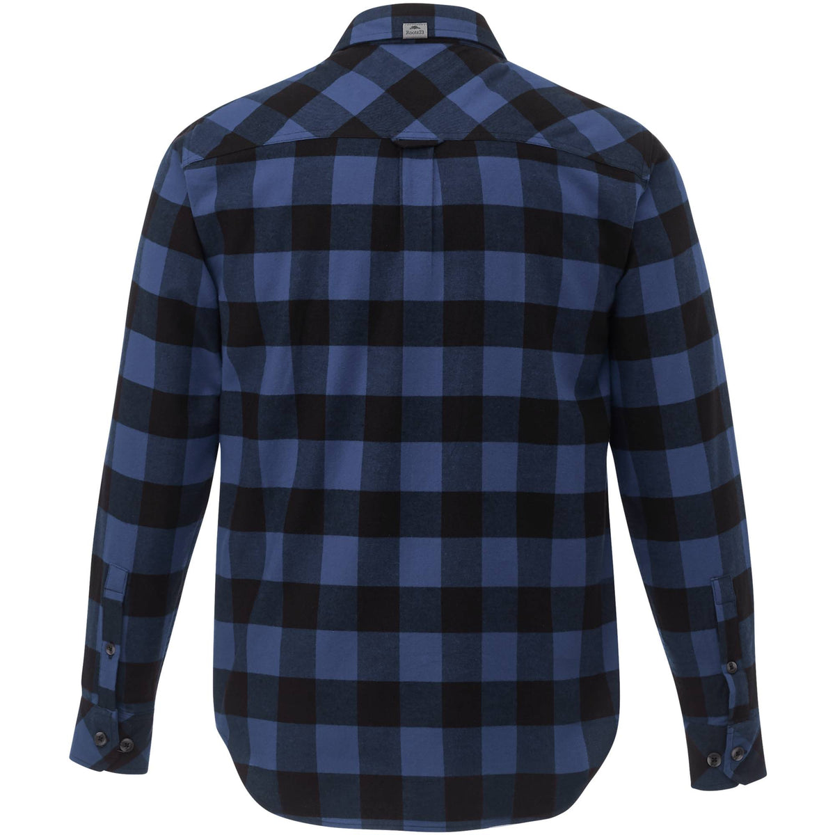 Roots73 Sprucelake Plaid Flannel Shirt for Men Transfer - Indigo Blue/Black - Back