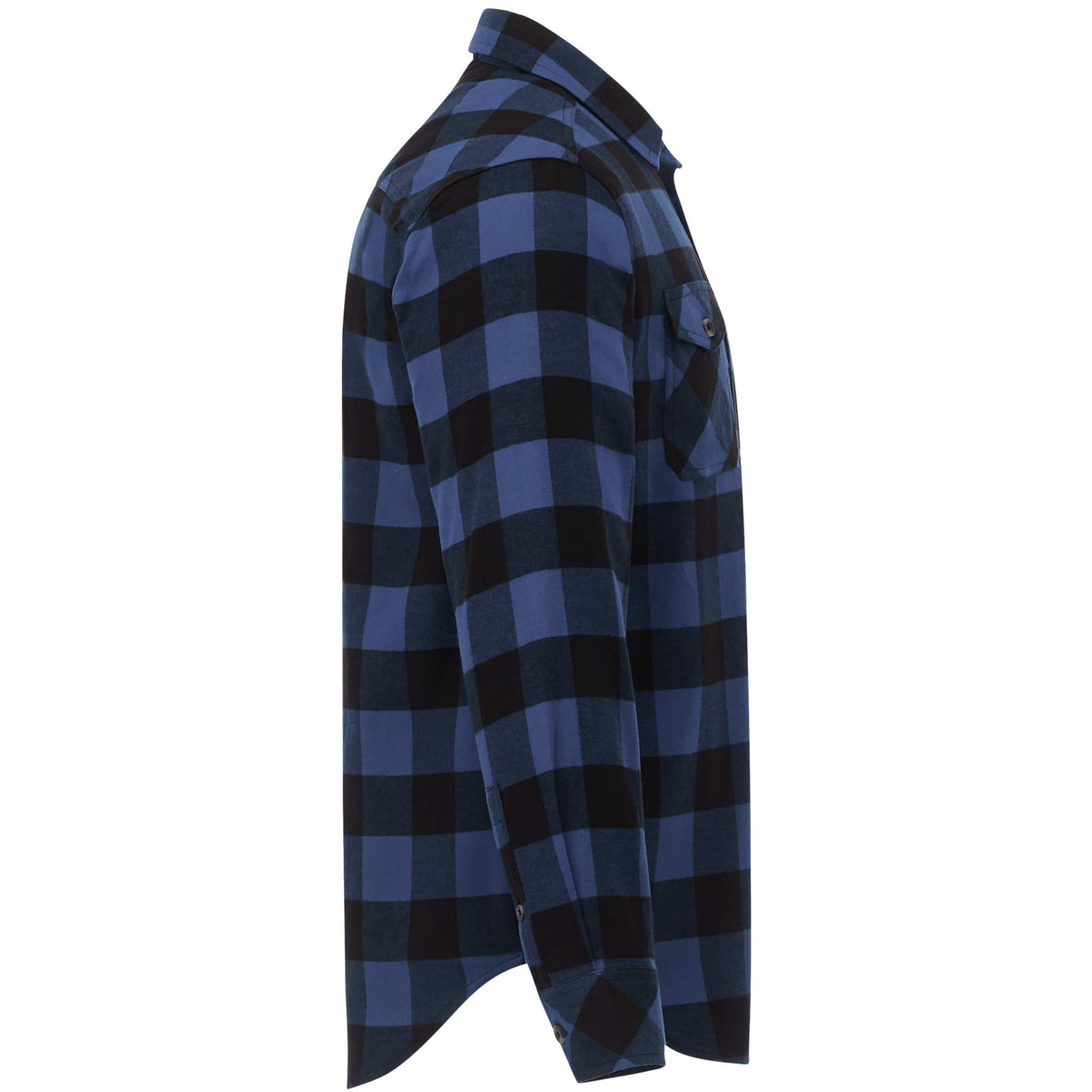 Roots73 Sprucelake Plaid Flannel Shirt for Men Transfer - Indigo Blue/Black - Right Side