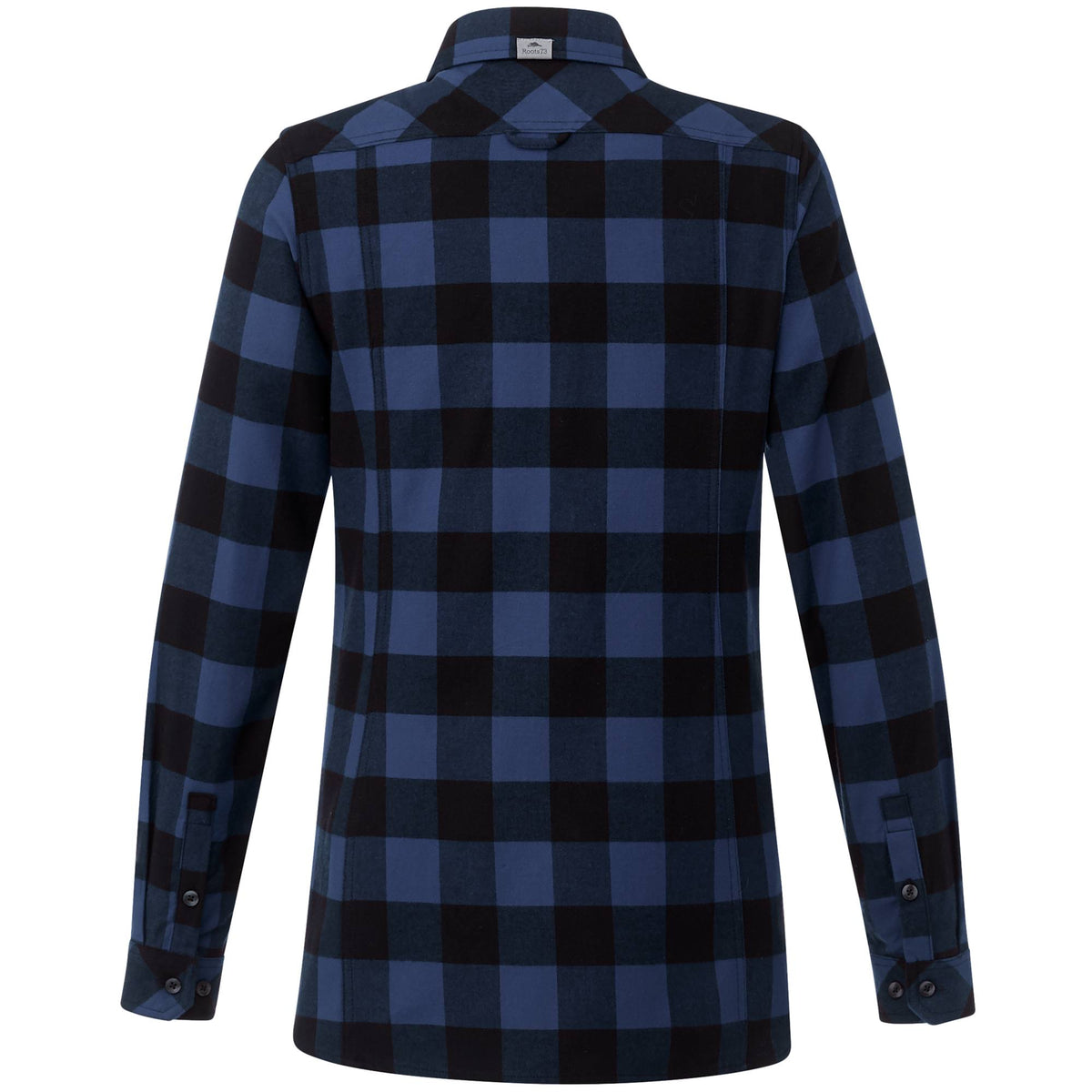 Roots73 Sprucelake Plaid Flannel Shirt for Women Embroidery - Indigo Blue/Black - Back