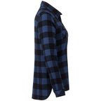 Roots73 Sprucelake Plaid Flannel Shirt for Women Embroidery - Indigo Blue/Black - Right Side