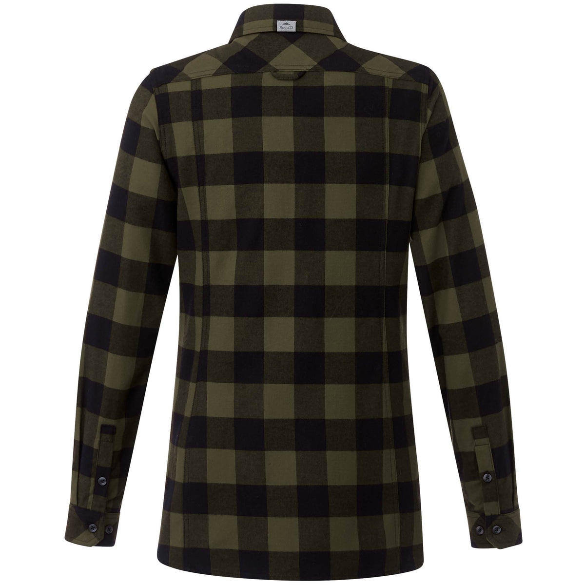 Roots73 Sprucelake Plaid Flannel Shirt for Women Embroidery - Loden/Black - Back