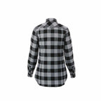Roots73 Sprucelake Plaid Flannel Shirt for Women Embroidery - Quarry/Black - Back Flat