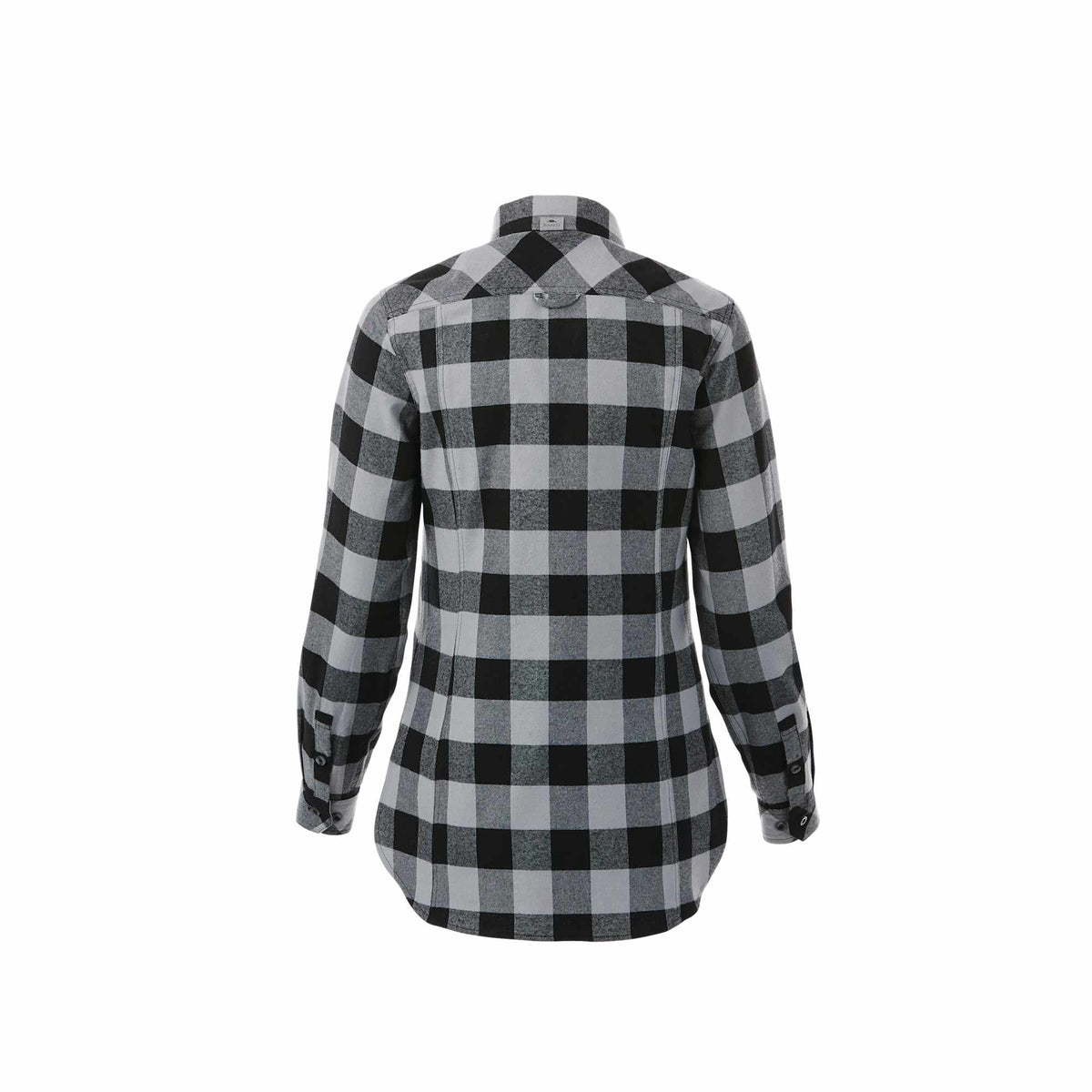 Roots73 Sprucelake Plaid Flannel Shirt for Women Embroidery - Quarry/Black - Back Flat