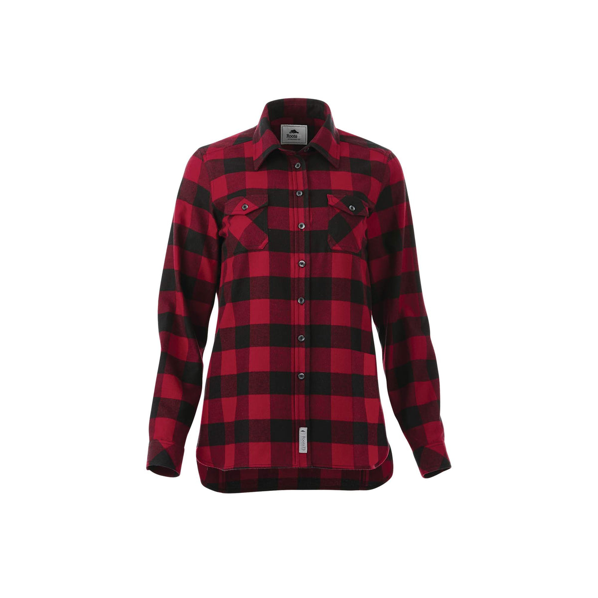 Roots73 Sprucelake Plaid Flannel Shirt for Women Transfer - Dark Red/Black - Front Flat