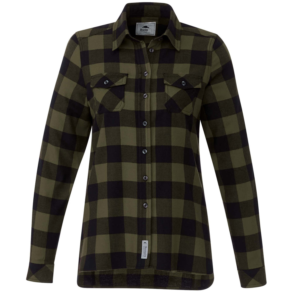 Roots73 Sprucelake Plaid Flannel Shirt for Women Transfer - Loden/Black - Front