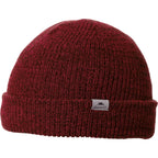 Roots73 Virden Rib Knit Beanie Embroidery - Dark Red Heather - Flat