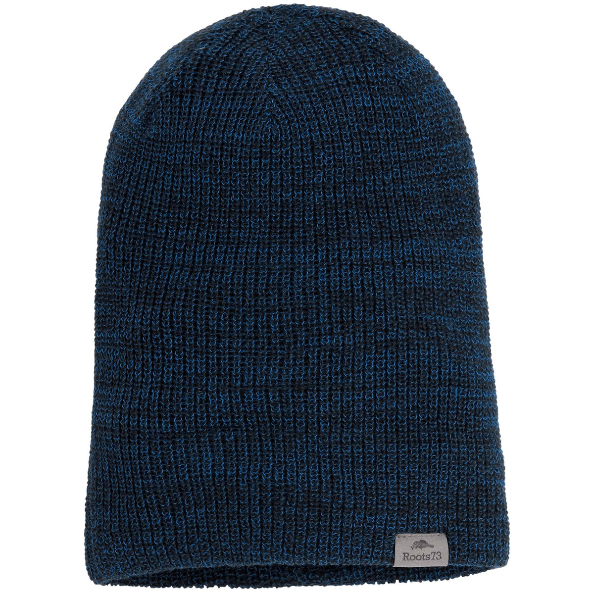 Roots73 Virden Rib Knit Beanie Embroidery - Ink Blue Heather - Front