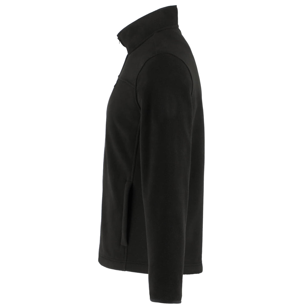 Roots73 Westville Recycled Microfleece Full Zip Jacket for Men Embroidery - Black - Left Side