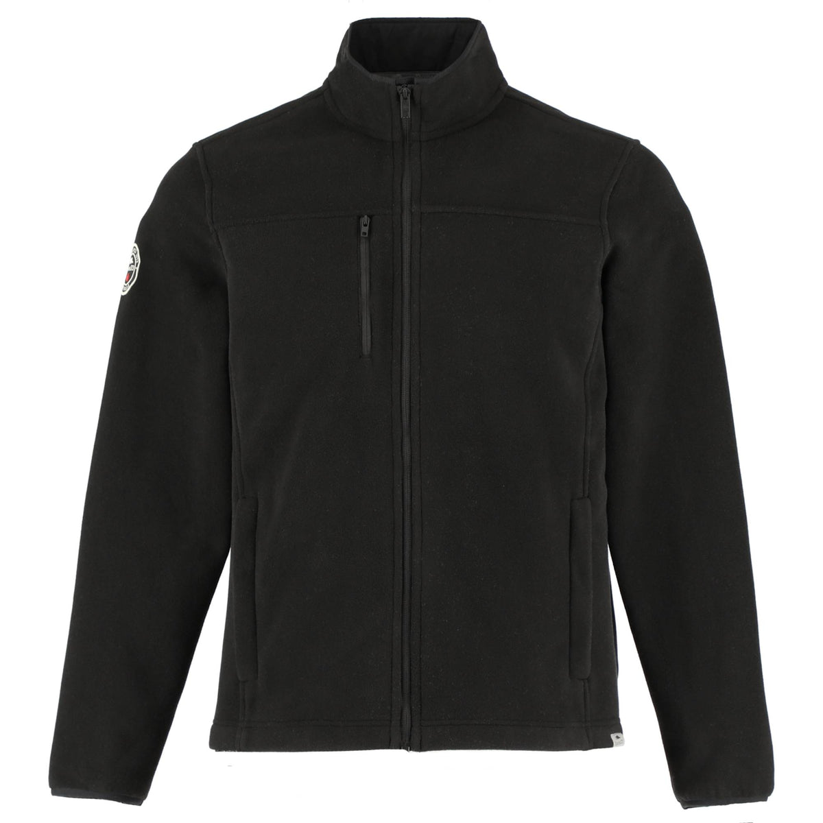 Roots73 Westville Recycled Microfleece Full Zip Jacket for Men Laser Engraving - Black - Front