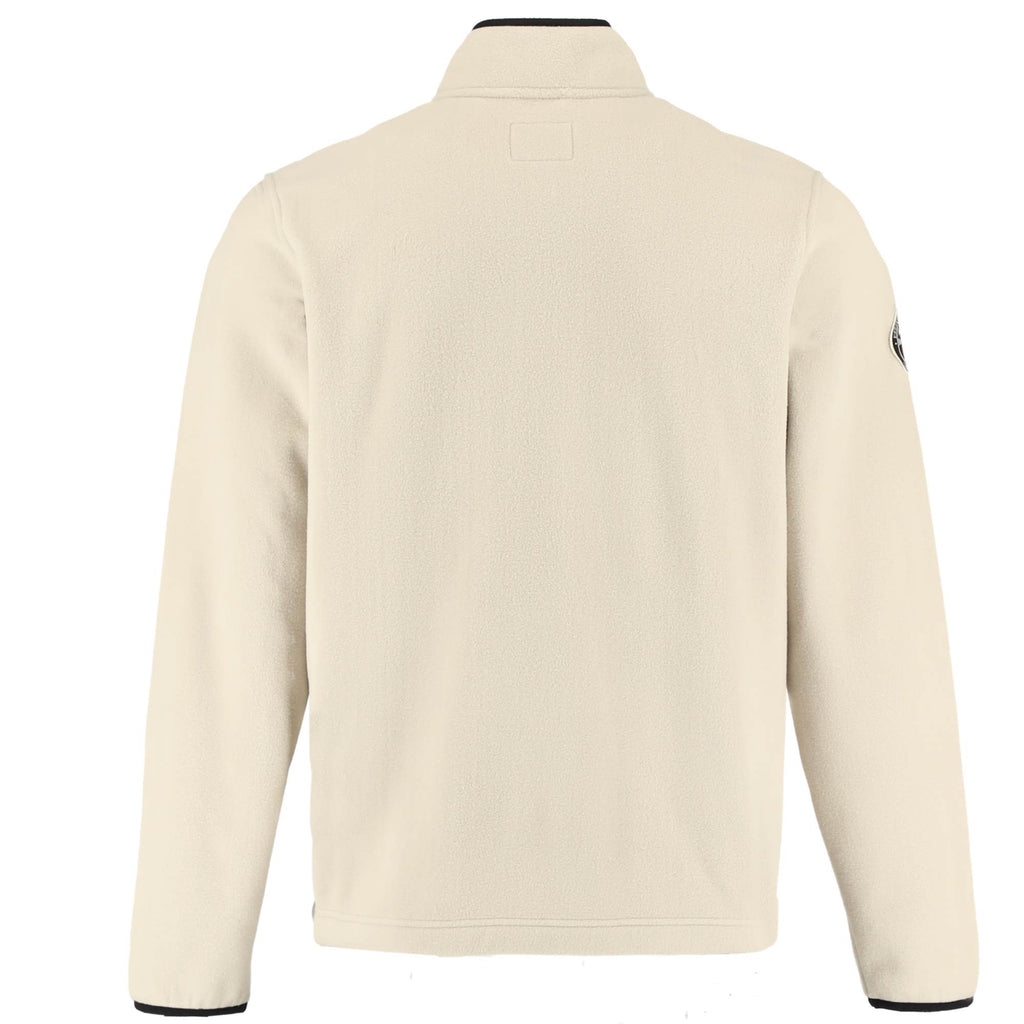Roots73 Westville Recycled Microfleece Full Zip Jacket for Men Laser Engraving - Oatmeal - Back