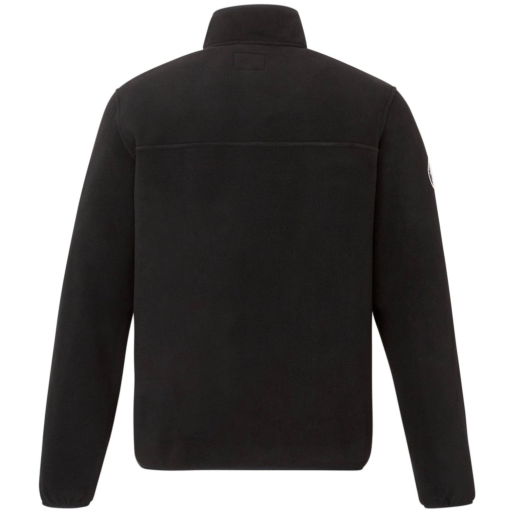 Roots73 Westville Recycled Microfleece Pullover for Men Embroidery - Black - Back