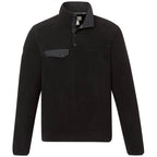 Roots73 Westville Recycled Microfleece Pullover for Men Embroidery - Black - Front