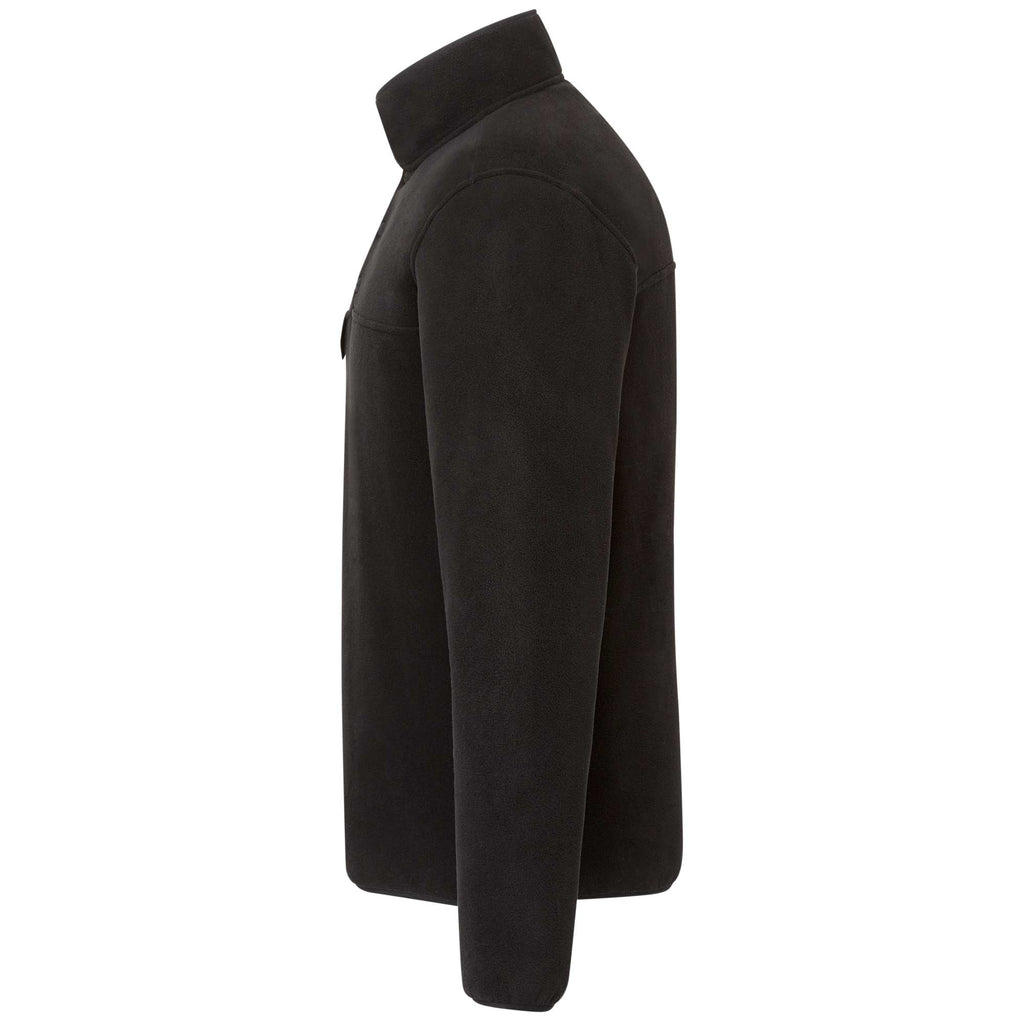 Roots73 Westville Recycled Microfleece Pullover for Men Embroidery - Black - Left Side