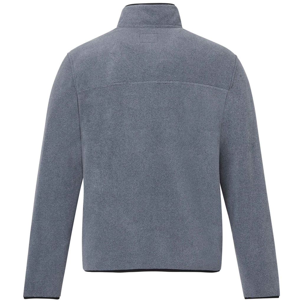 Roots73 Westville Recycled Microfleece Pullover for Men Embroidery - Denim Mix - Back