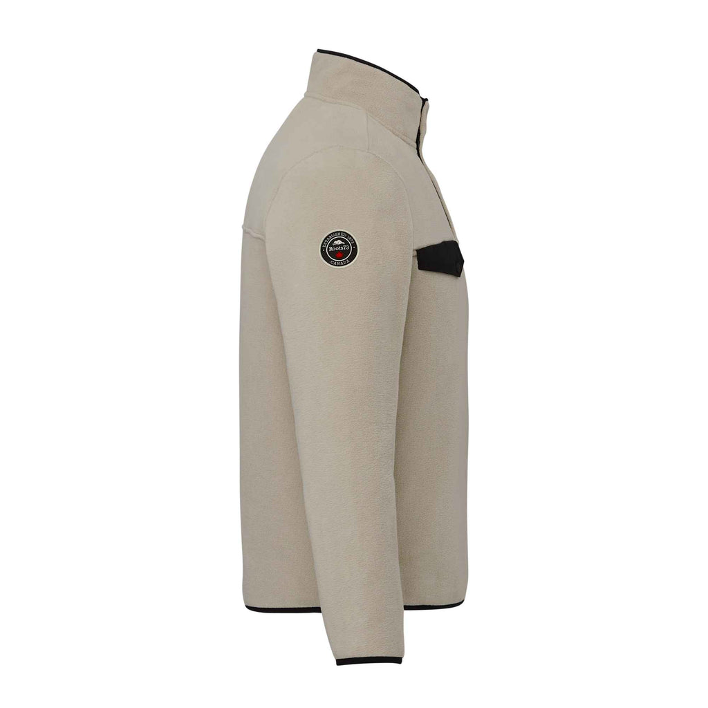 Roots73 Westville Recycled Microfleece Pullover for Men Laser Engraving - Oatmeal - Right Side