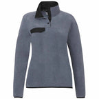 Roots73 Westville Recycled Microfleece Pullover for Women Embroidery - Denim Mix - Front