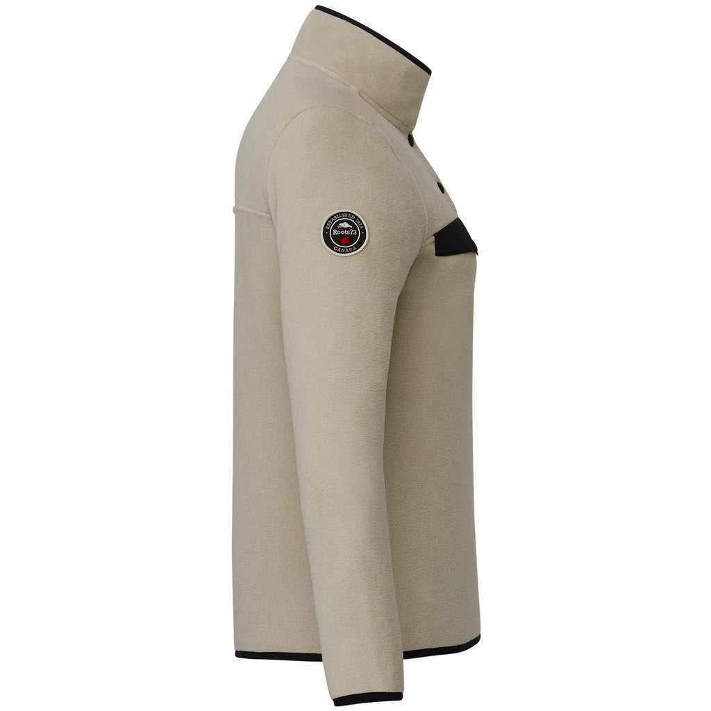 Roots73 Westville Recycled Microfleece Pullover for Women Embroidery - Oatmeal - Right Side