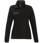 Roots73 Westville Recycled Microfleece Pullover for Women Laser Engraving - Black - Front