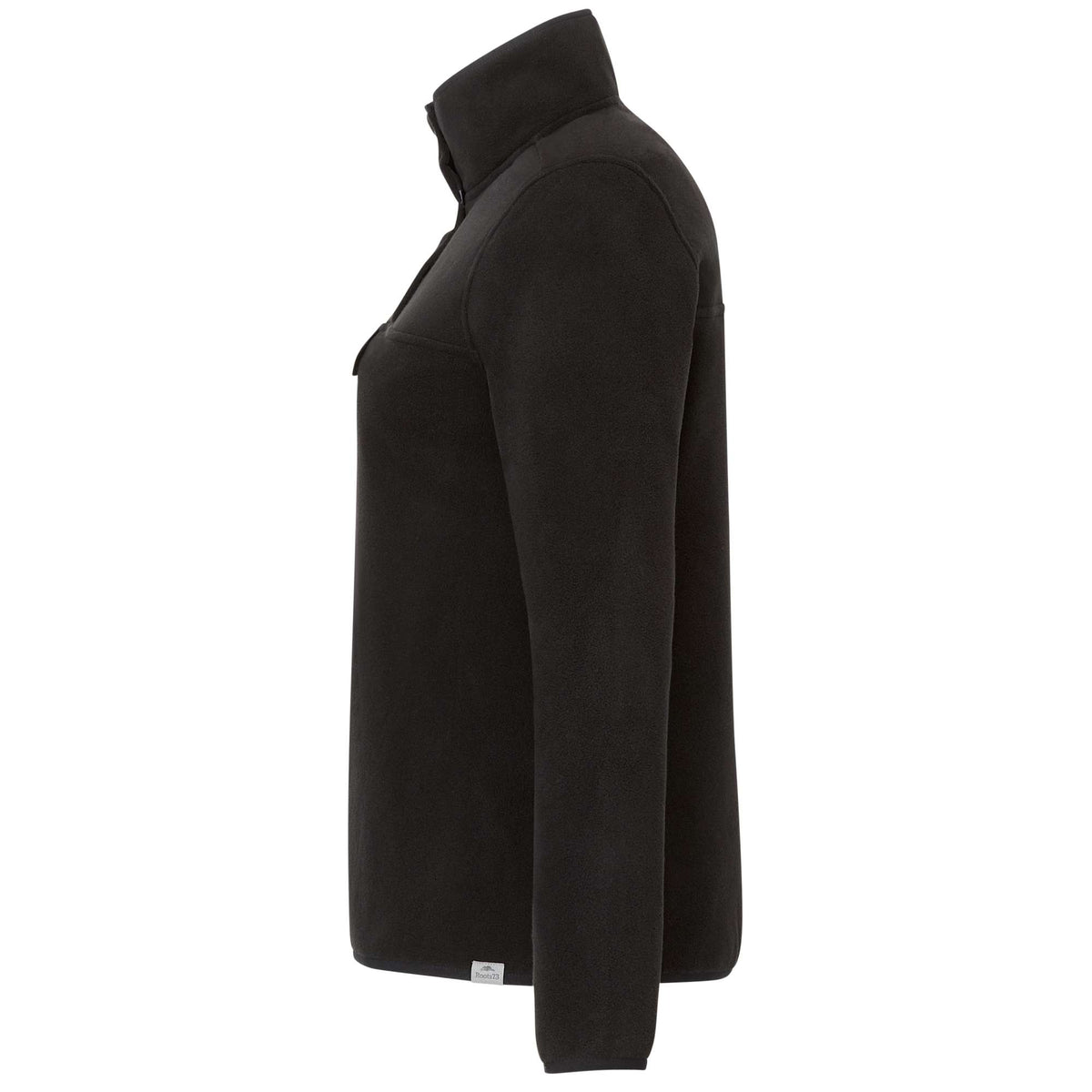 Roots73 Westville Recycled Microfleece Pullover for Women Laser Engraving - Black - Left Side