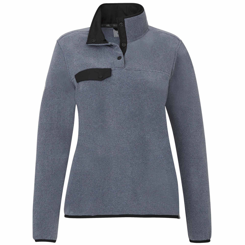 Roots73 Westville Recycled Microfleece Pullover for Women Laser Engraving - Denim Mix - Front