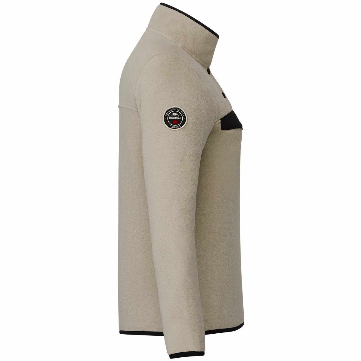Roots73 Westville Recycled Microfleece Pullover for Women Laser Engraving - Oatmeal - Right Side