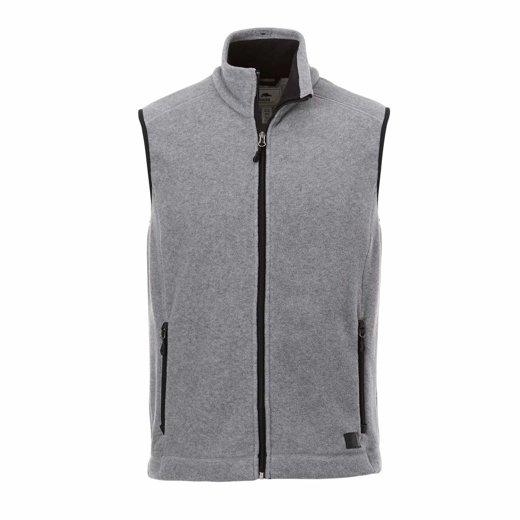 Roots73 Willowbeach Microfleece Vest for Men Laser Engraving - Charcoal Mix - Front Flat