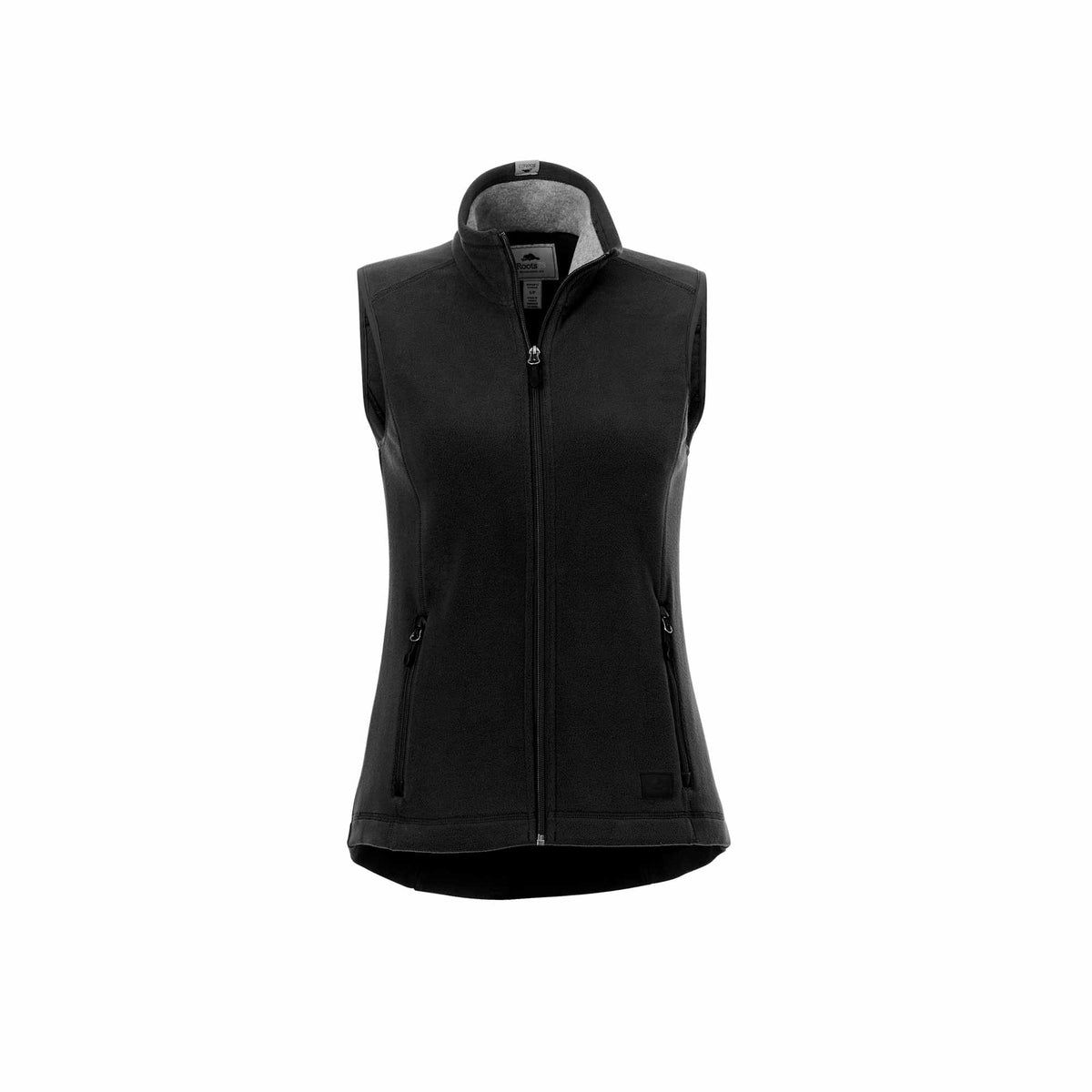 Roots73 Willowbeach Microfleece Vest for Women Embroidery - Black - Front Flat