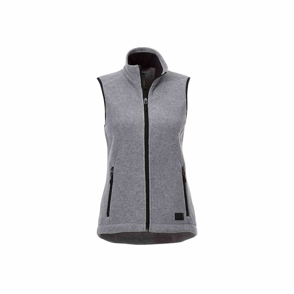 Roots73 Willowbeach Microfleece Vest for Women Embroidery - Charcoal Mix - Front Flat