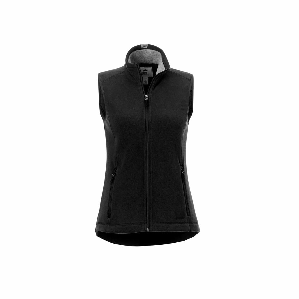 Roots73 Willowbeach Microfleece Vest for Women Laser Engraving - Black - Front Flat