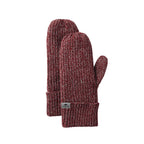 Roots73 Woodland Heather Knit Mitts with Fleece Lining Embroidery - Dark Red Heather - Front Flat