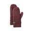 Roots73 Woodland Heather Knit Mitts with Fleece Lining Embroidery - Dark Red Heather - Front Flat