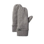 Roots73 Woodland Heather Knit Mitts with Fleece Lining Embroidery - Grey Mix - Front Flat