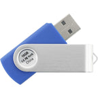 Rotate Flash Drive with Aluminum Cover, 16 GB Full Color - Royal - Back