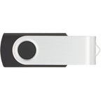Rotate Flash Drive with Aluminum Cover, 4 GB Full Color - Black - Front