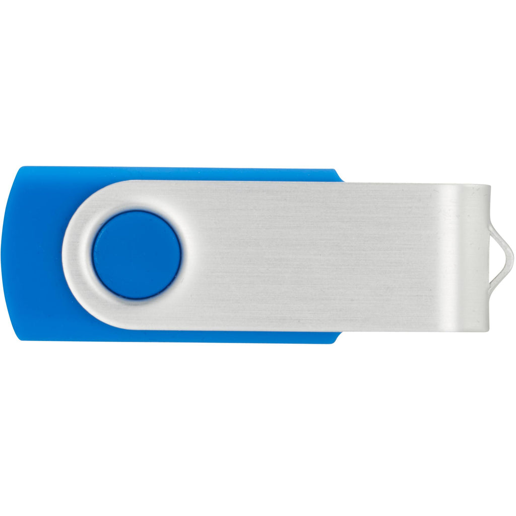 Rotate Flash Drive with Aluminum Cover, 4 GB Full Color - Corporate Blue - Front