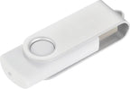 Rotate Flash Drive with Aluminum Cover, 4 GB Full Color - White - Front 2
