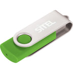 Rotate Flash Drive with Aluminum Cover, 4 GB Laser Engraving - Lime - Photo