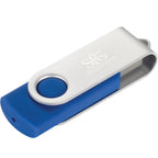 Rotate Flash Drive with Aluminum Cover, 4 GB Laser Engraving - Royal - Front