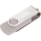 Rotate Flash Drive with Aluminum Cover, 4 GB Laser Engraving - Silver - Photo
