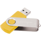 Rotate Flash Drive with Aluminum Cover, 4 GB Laser Engraving - Yellow - Front