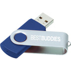 Rotate Flash Drive with Aluminum Cover, 8 GB Full Color - Blue - Front